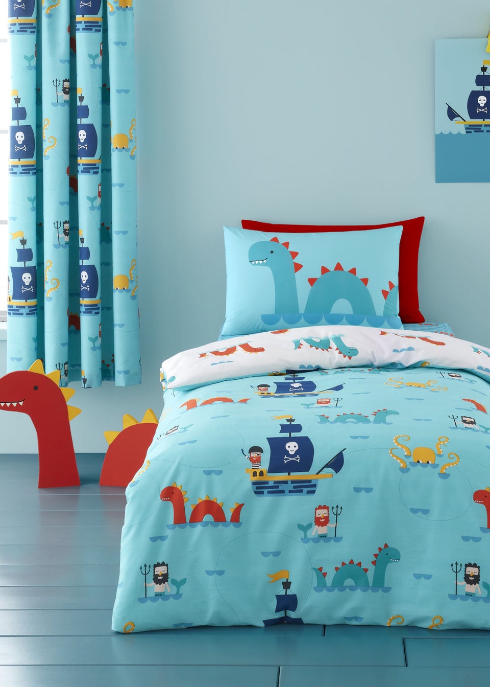Cosatto Sea Monsters Pair of Pencil Pleat Curtains (66cm x 72cm)
