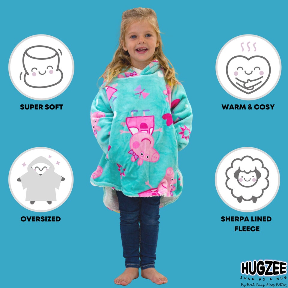HUGZEE Peppa Pig Joyful Wearable Hooded Fleece