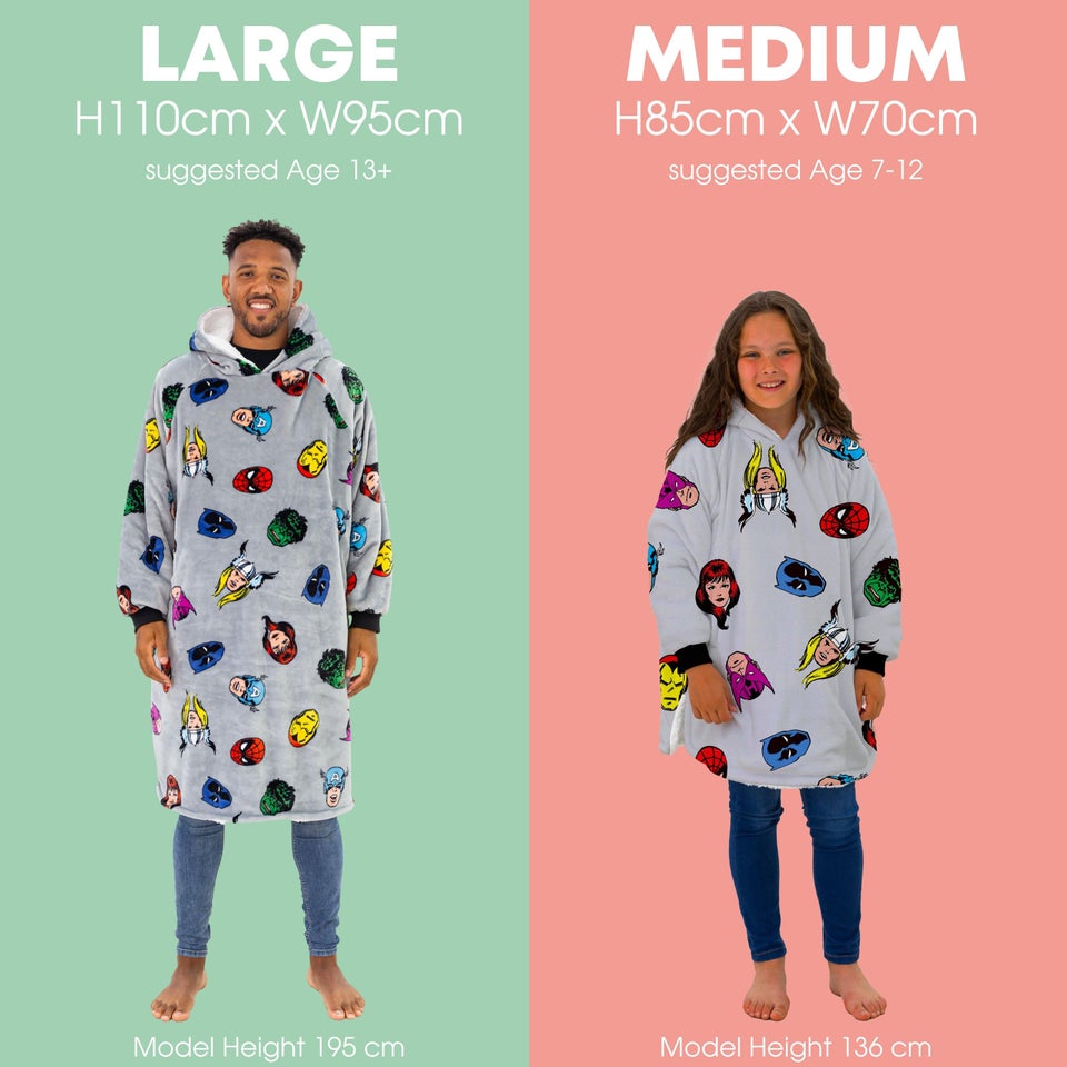 HUGZEE Marvel Comics Faces Wearable Hooded Fleece