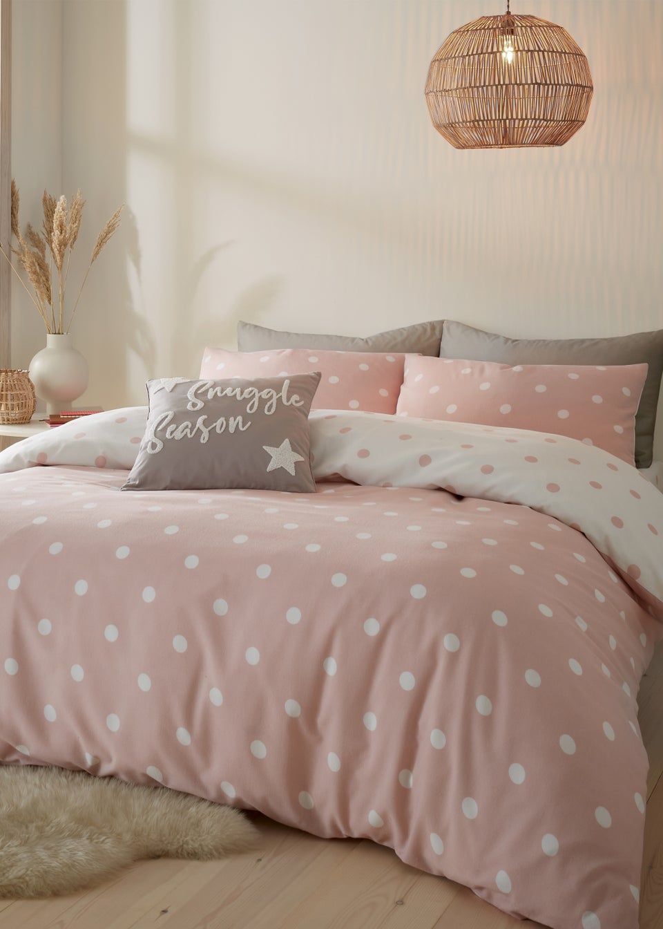Catherine Lansfield Brushed Spot Duvet Cover Matalan