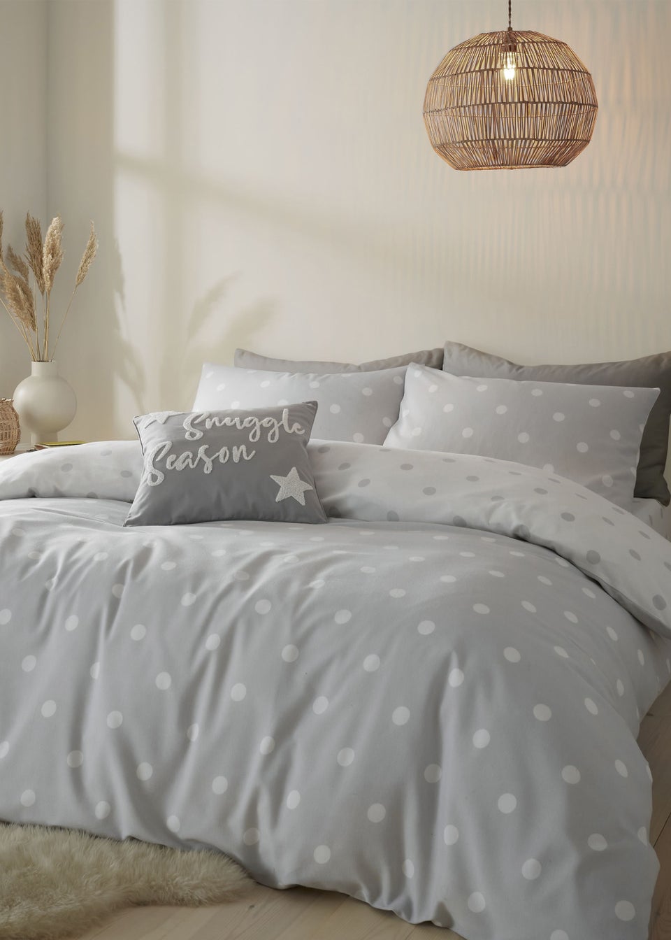 Catherine Lansfield Brushed Spot Duvet Cover Matalan