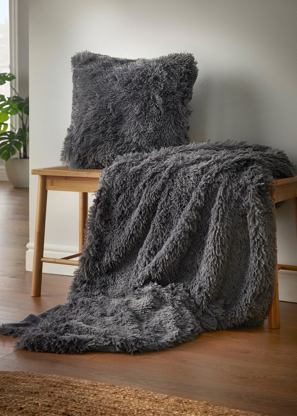 Grey bed throw matalan sale