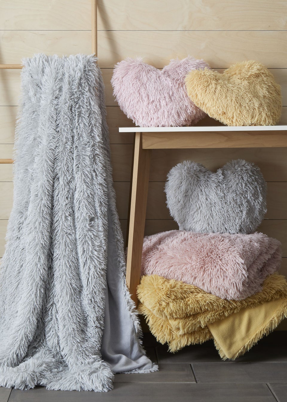 Catherine Lansfield Cuddly Heart Shaped Cushion (35x28cm)