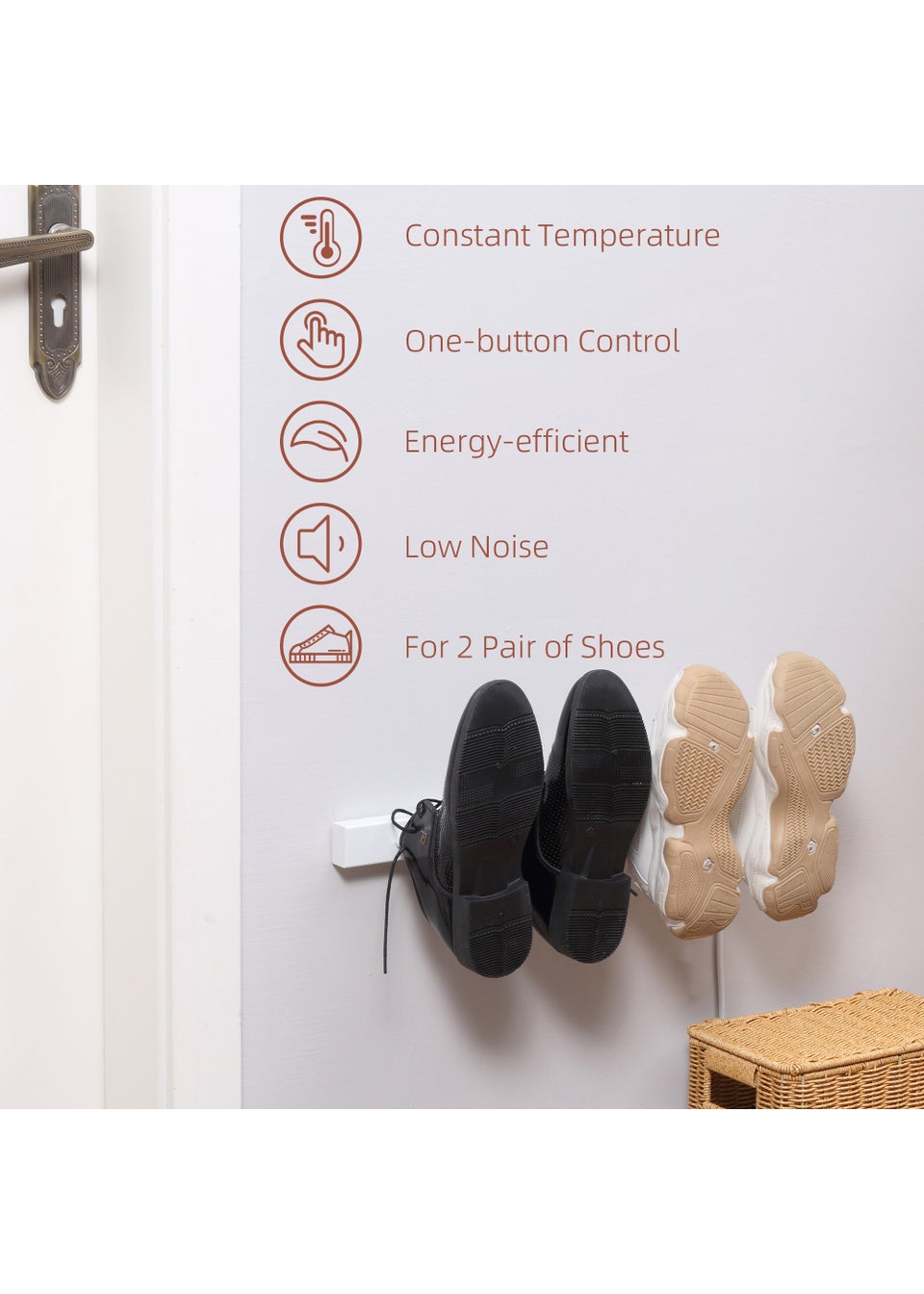 HOMCOM Wall Mounted Electric Shoe Dryer (17cm x 53cm x 13cm)
