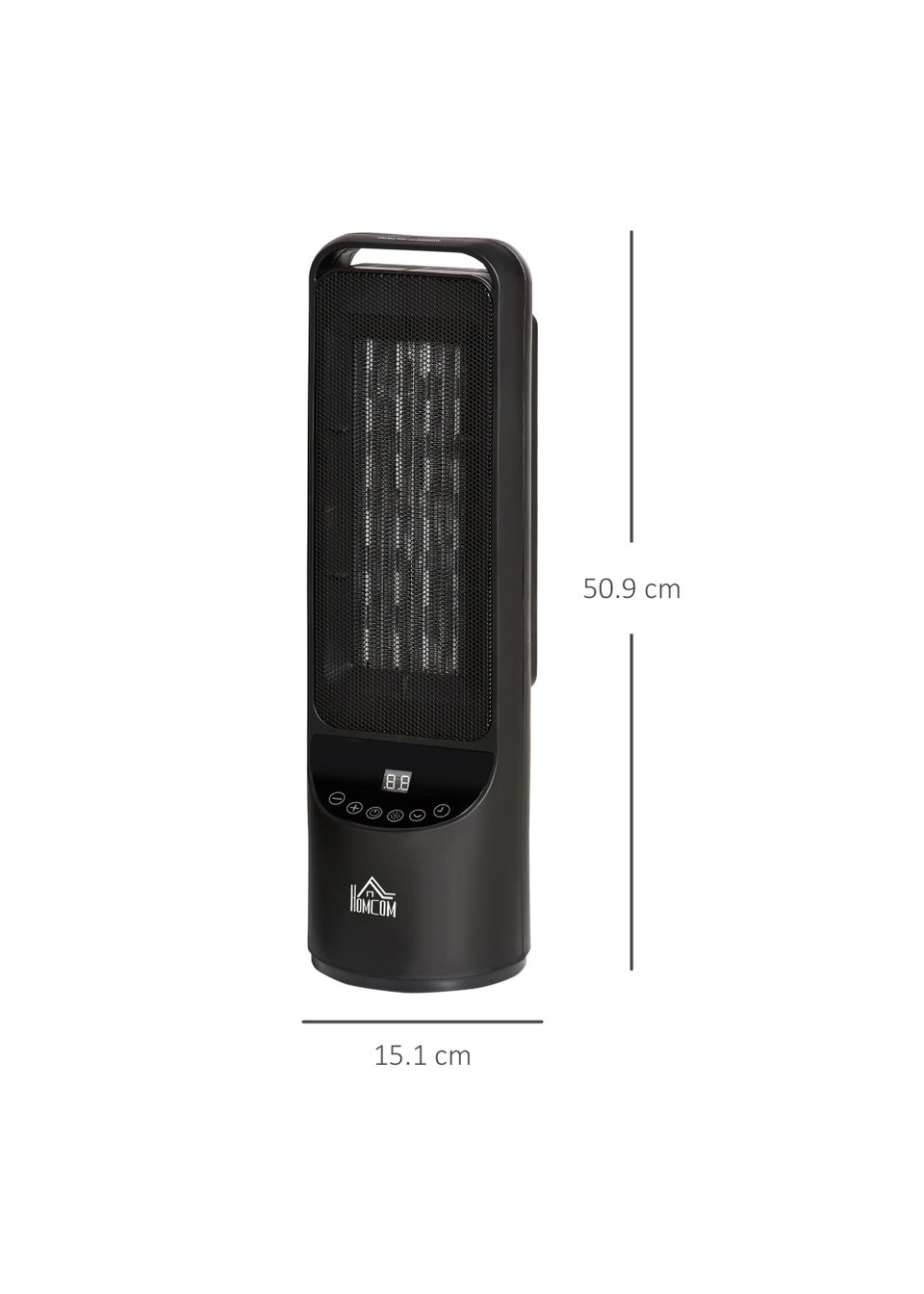HOMCOM Indoor Tabletop Ceramic Space Heater (60cm x 15.5cm)