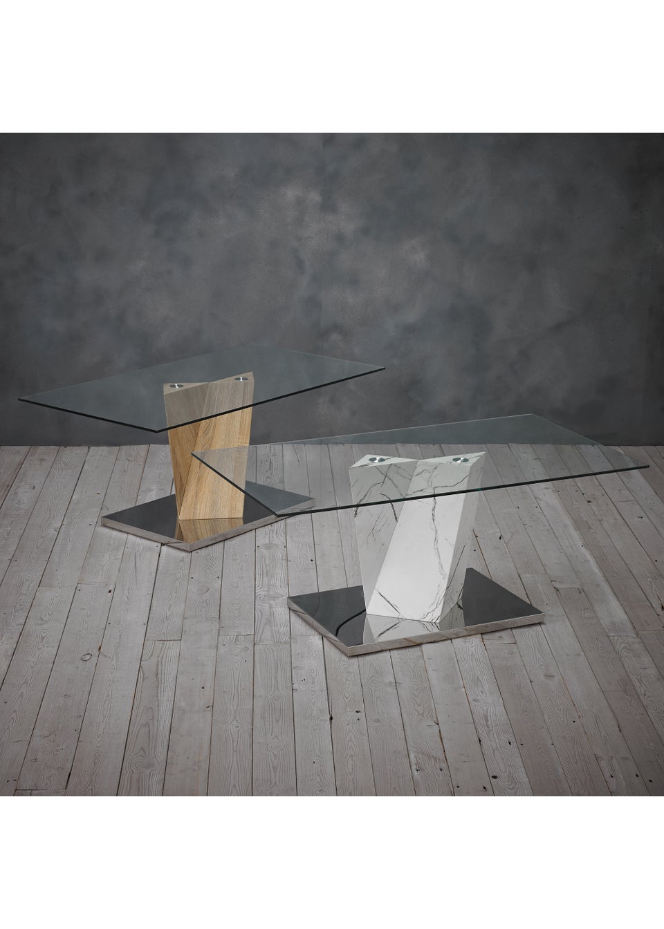 LPD Furniture Alpha Coffee Table Oak Effect Base (450x600x1100mm)