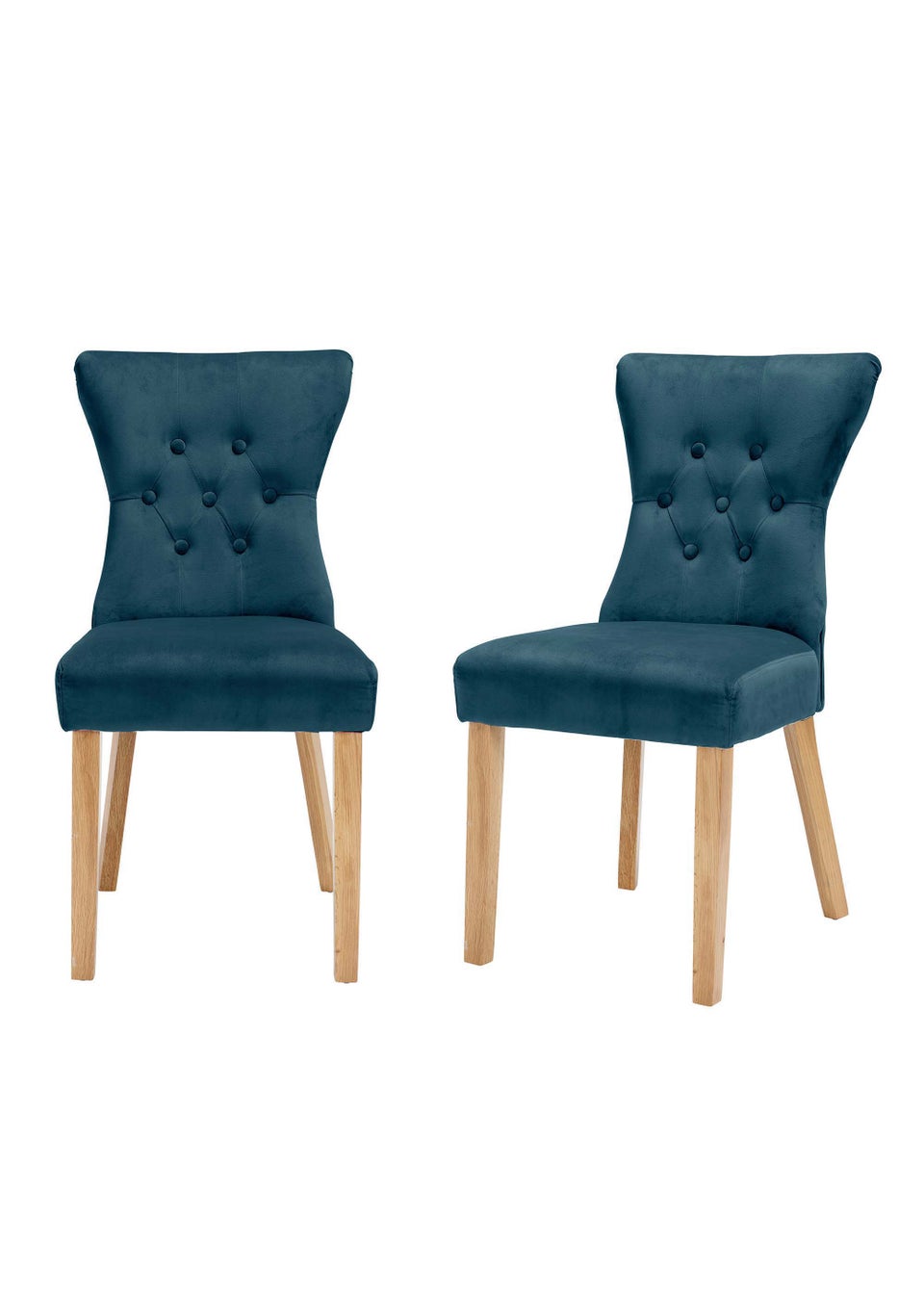 LPD Furniture Set of 2 Naples Dining Chairs Peacock Blue (920x630x460mm)