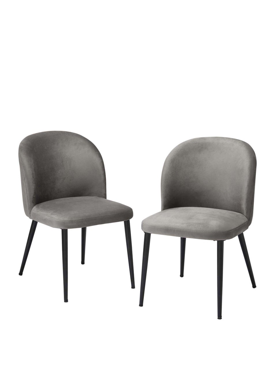 LPD Furniture Set of 2 Zara Dining Chair Grey  (810x615x520mm)