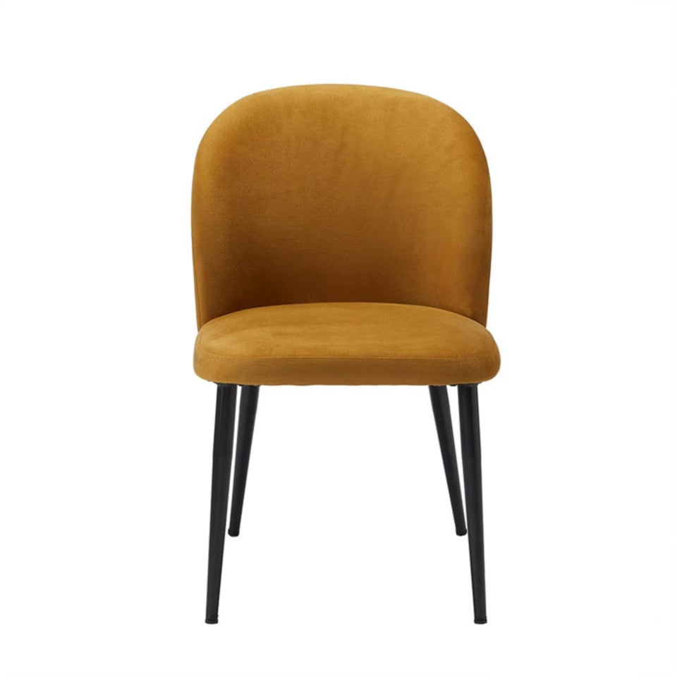 LPD Furniture Set of 2 Zara Dining Chair Mustard  (810x615x520mm)