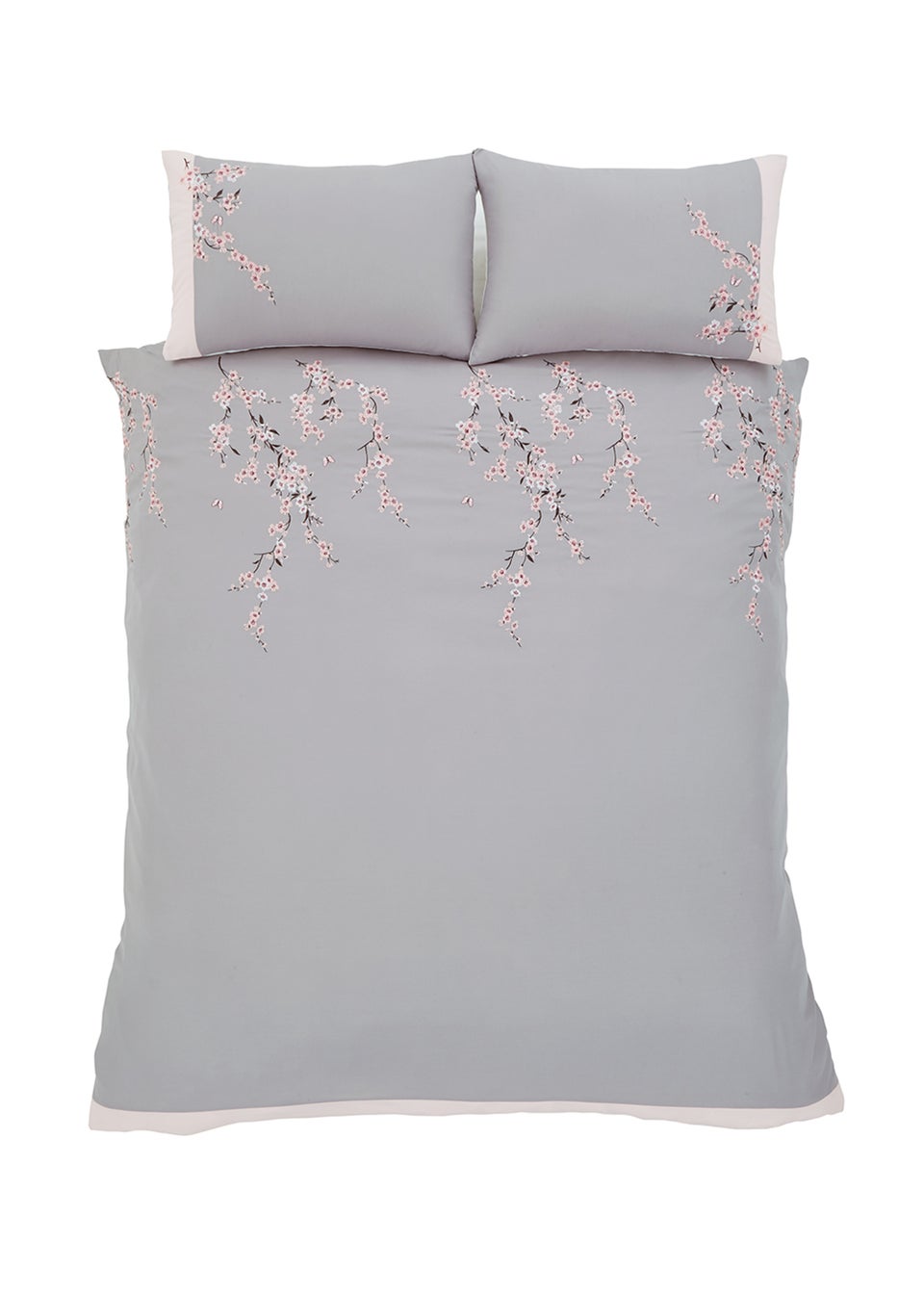 Catherine Lansfield Embroidered Blossom Duvet Cover