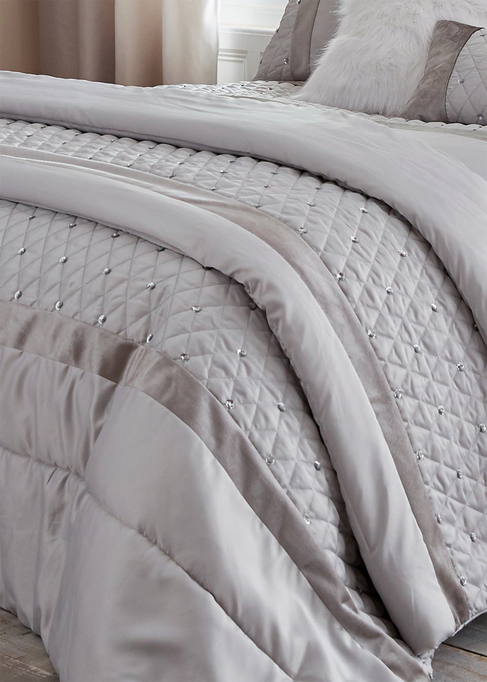 Catherine Lansfield Sequin Cluster Quilted Bedspread Matalan