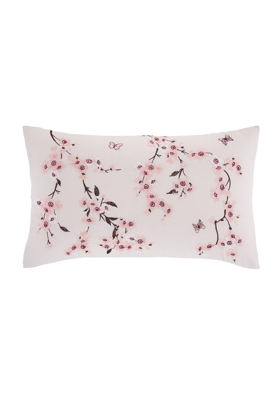 Catherine Lansfield Embroidered Blossom Cushion (30x40cm)