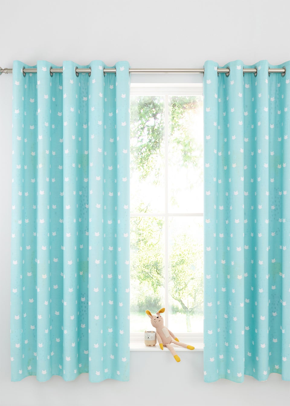 Catherine Lansfield Cute Cats Reversible Eyelet Curtains