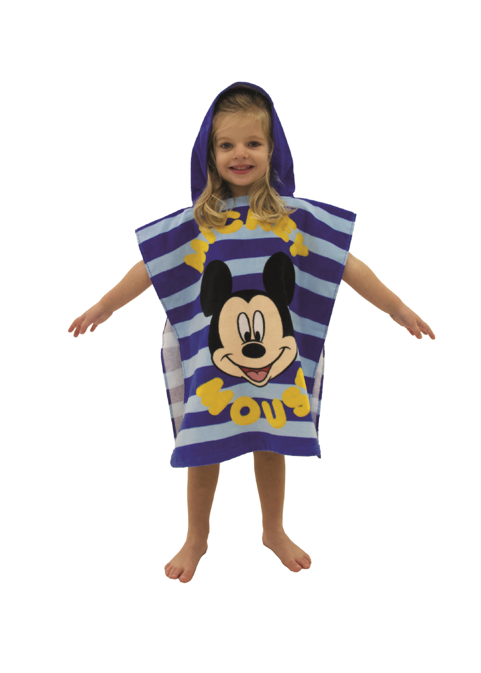 Disney Mickey Mouse Sea Stripe Hooded Beach Towel Poncho