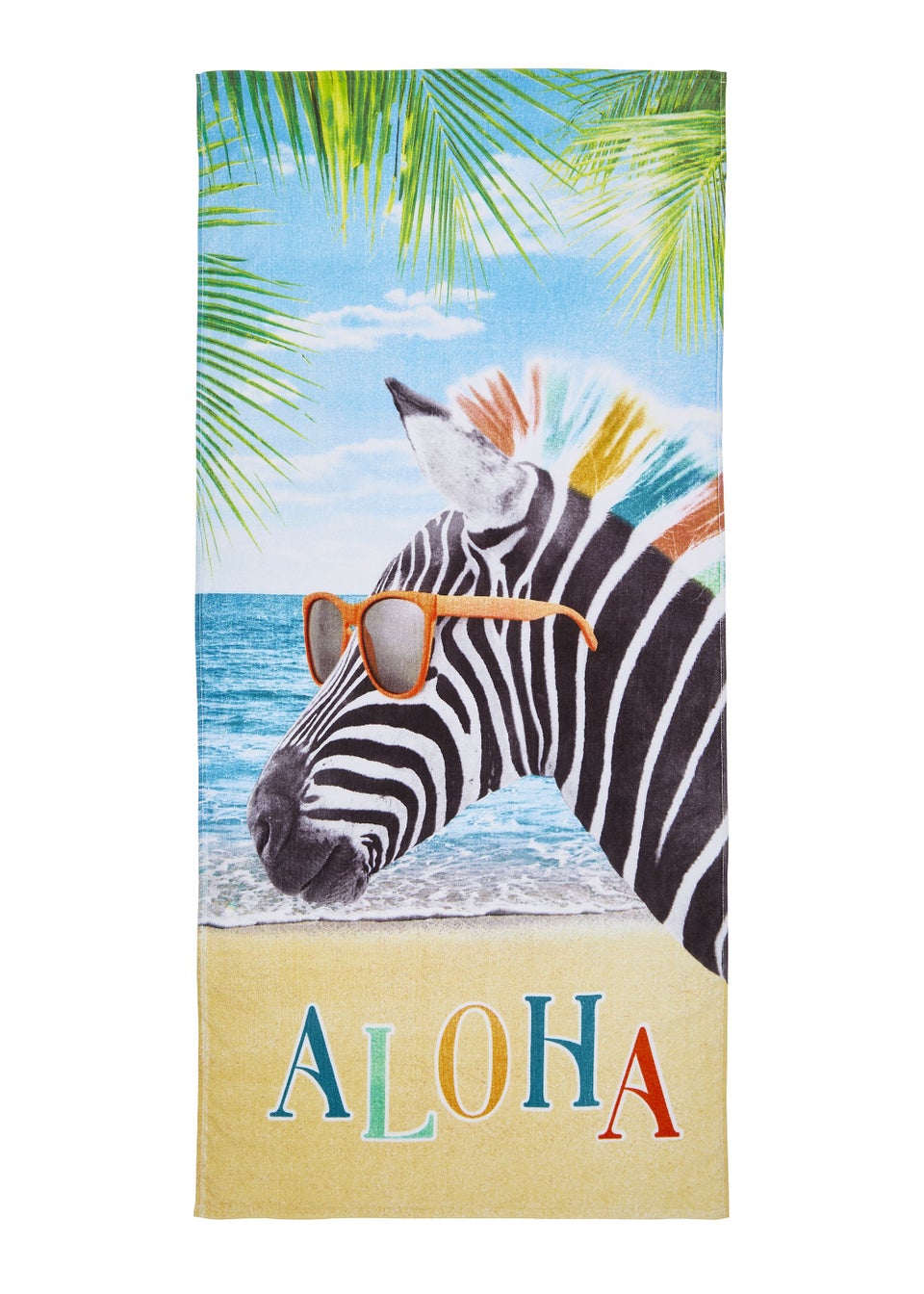 Catherine Lansfield Aloha Zebra Cotton Beach Towel
