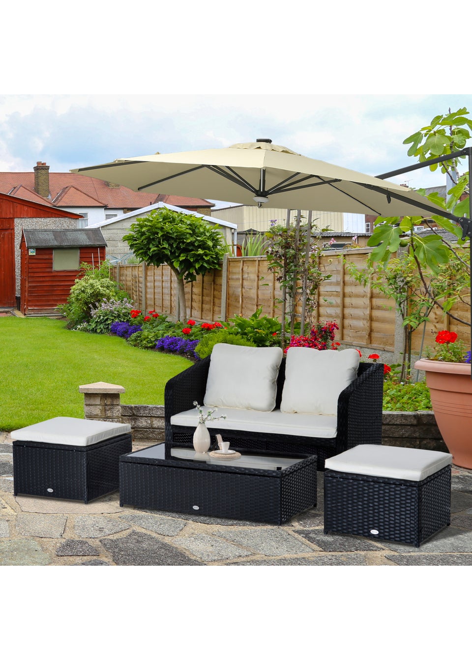Outsunny 4 Piece Rattan Sofa Set Matalan