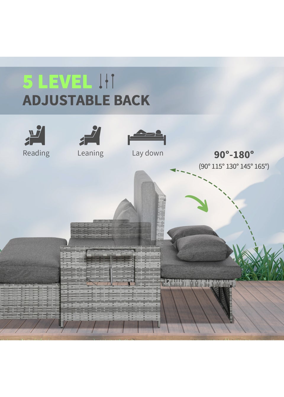 Outsunny 2 Piece Rattan Garden Furniture Set Matalan
