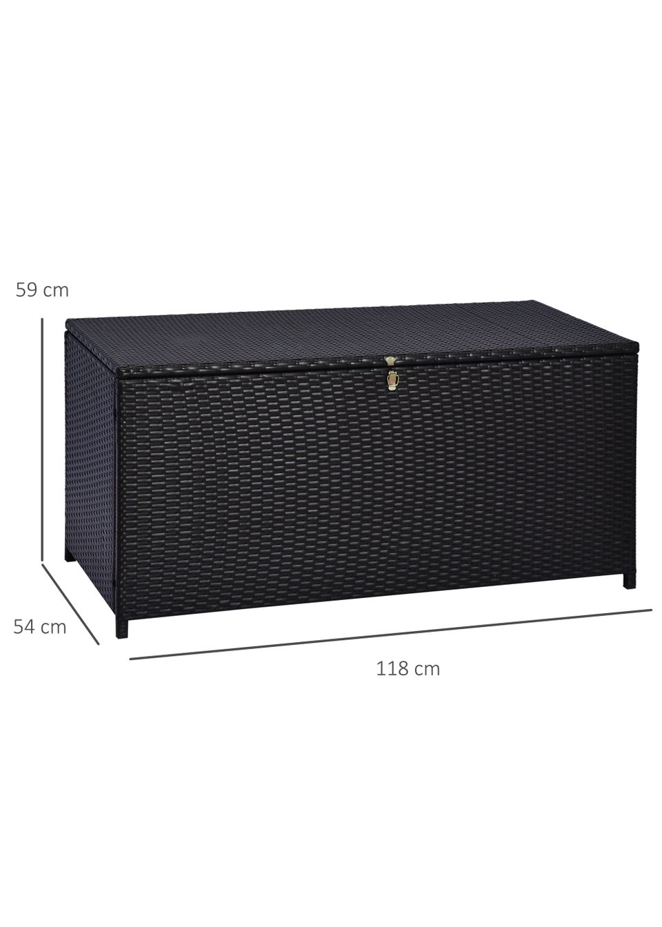 Outsunny Large Rattan Storage Box Garden Chest