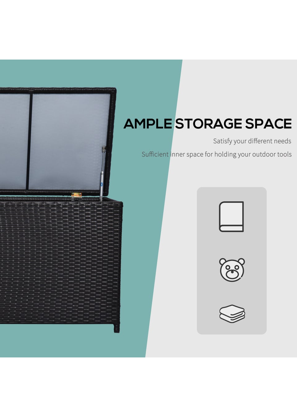 Outsunny Large Rattan Storage Box Garden Chest