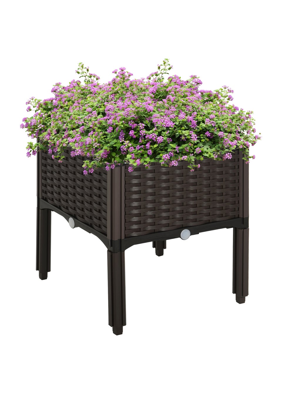 Outsunny Set of 1 26L Garden Raised Bed Elevated Patio Flower Plant Planter Box