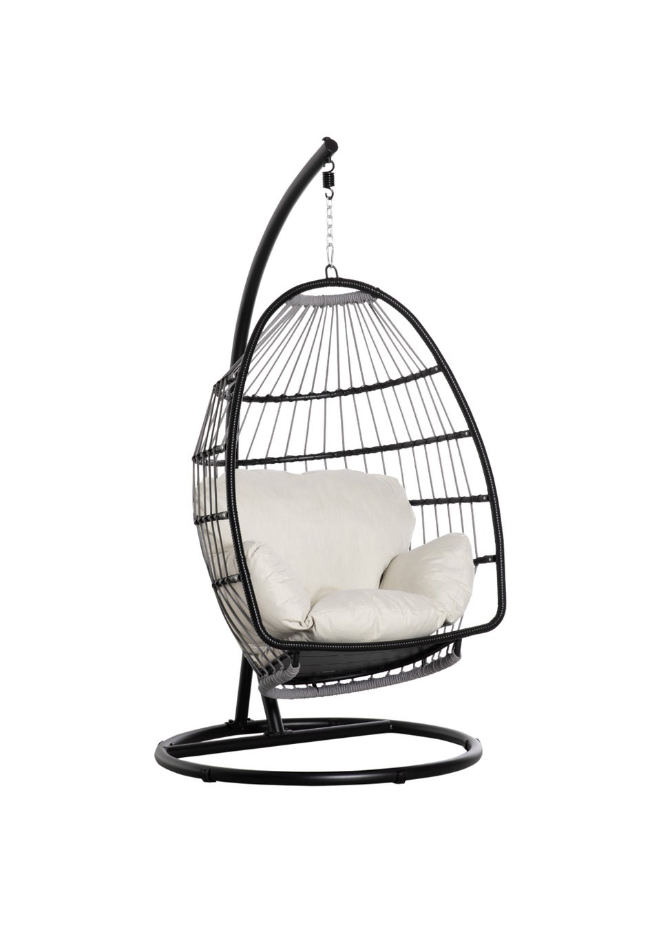 Outsunny Rattan Hanging Egg Chair (101cm x 101cm x 188cm)