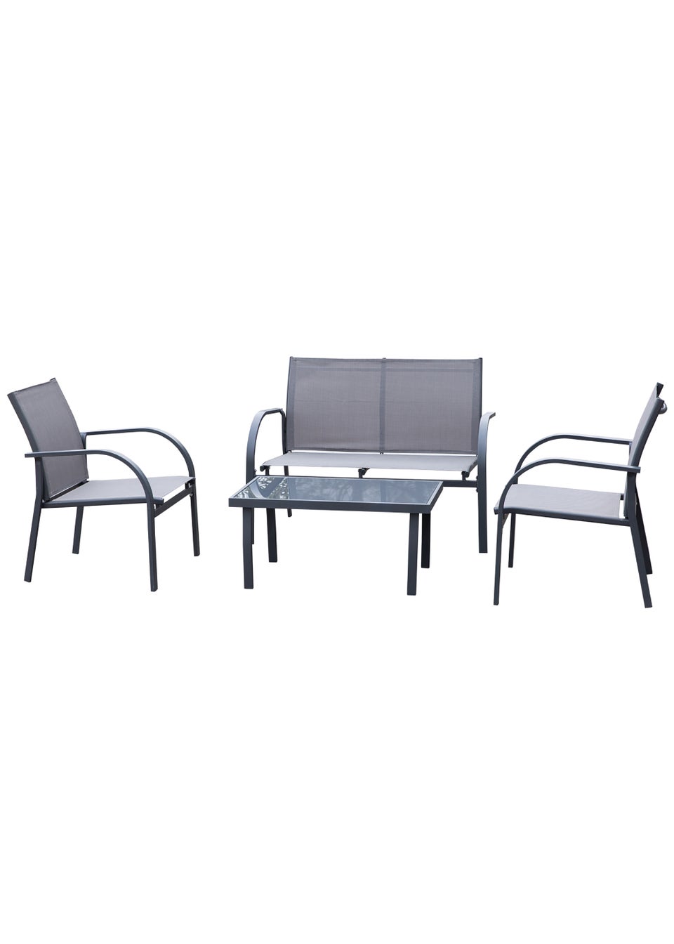 Outsunny 4 Piece Curved Steel Dining Set