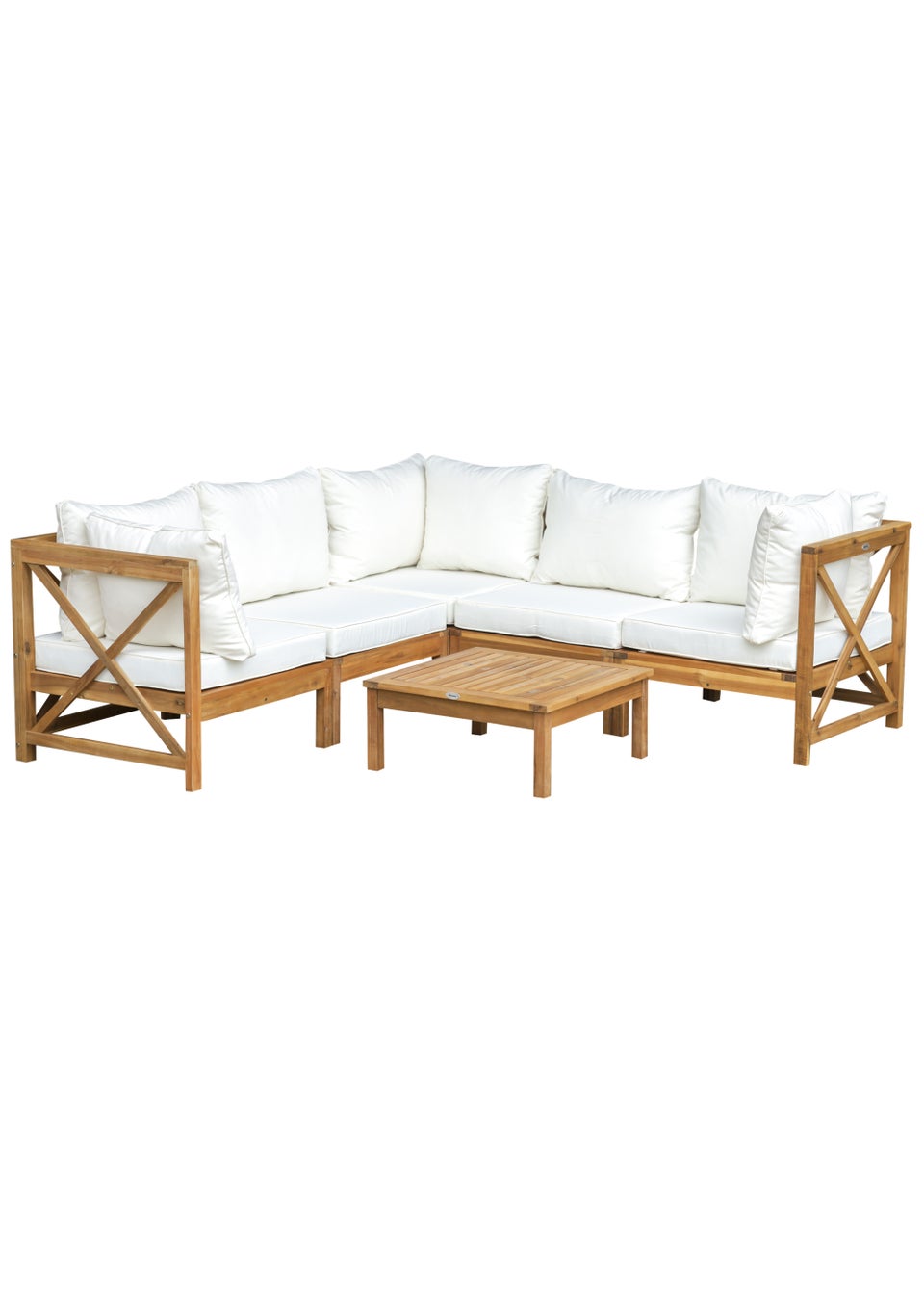 Outsunny 6 Piece Wood Patio Dining Set