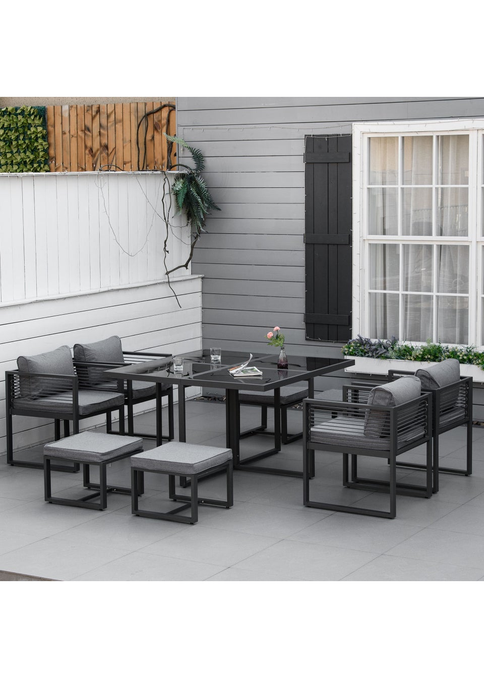 Outsunny 8 Seater Cube Dining Set