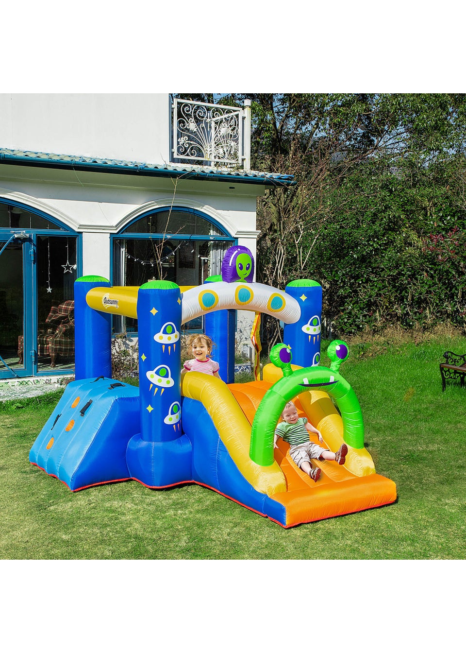 Outsunny Large Alien Bouncy Castle (200cm x 315cm x 240cm)