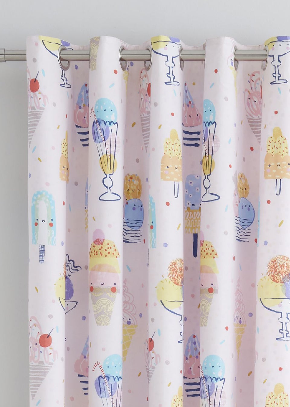 Catherine Lansfield Ice Cream Fundae Lined Eyelet Curtains