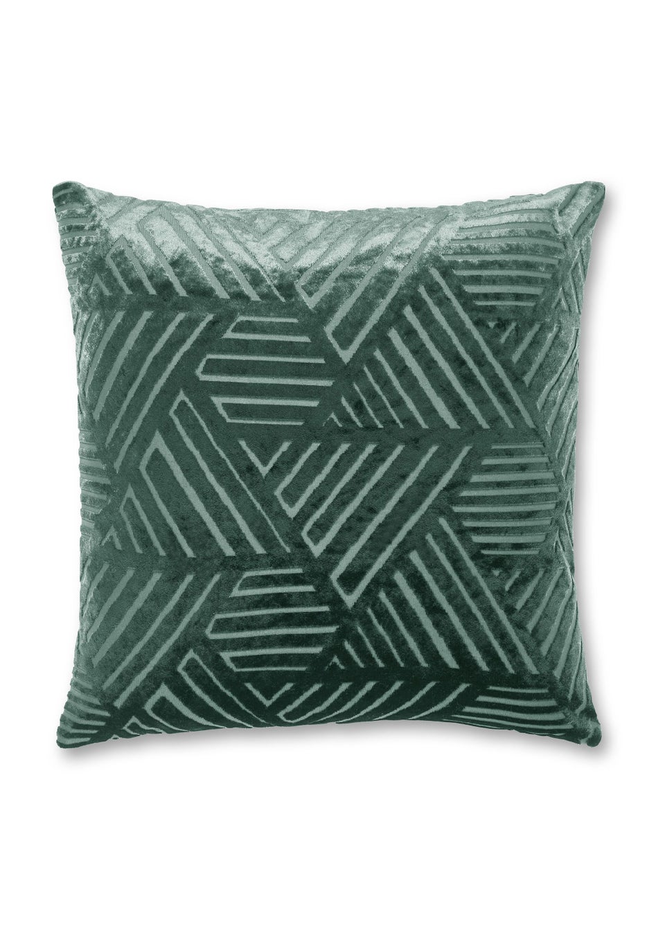 Catherine Lansfield Geo Cut Velvet Cushion 43x43cm Matalan