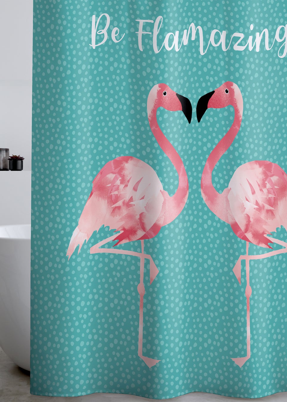 Catherine Lansfield Flamingo Shower Curtain
