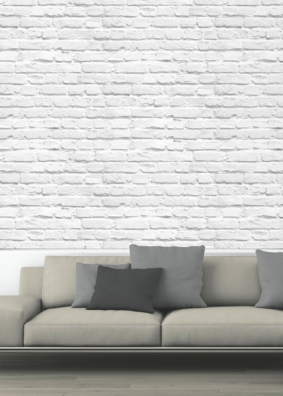 Muriva Painted Brick White Wallpaper
