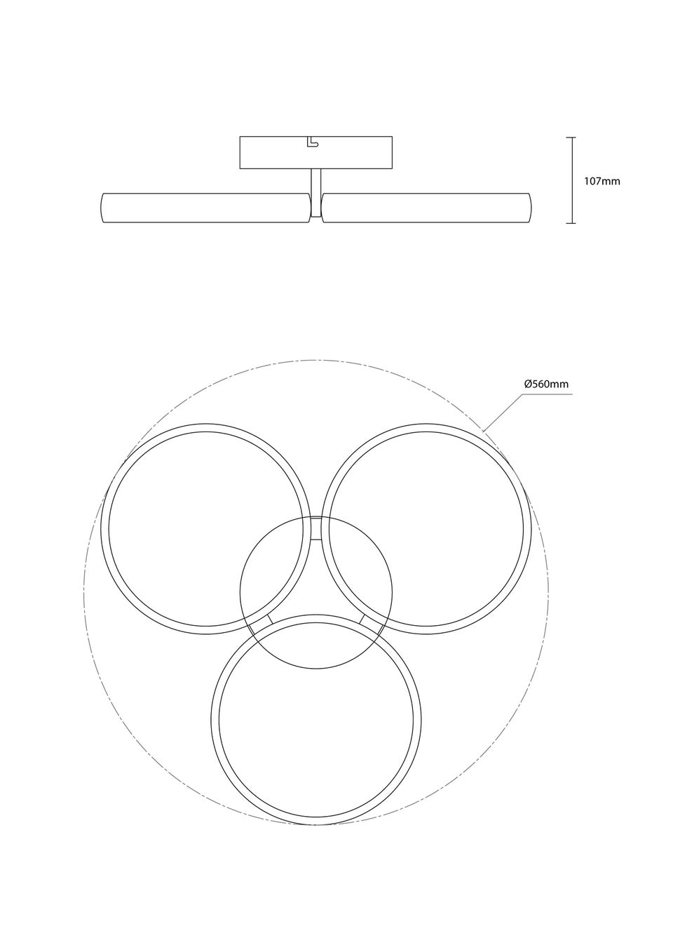 Inlight LED Ring Flush Ceiling Light (11cm x 56cm)