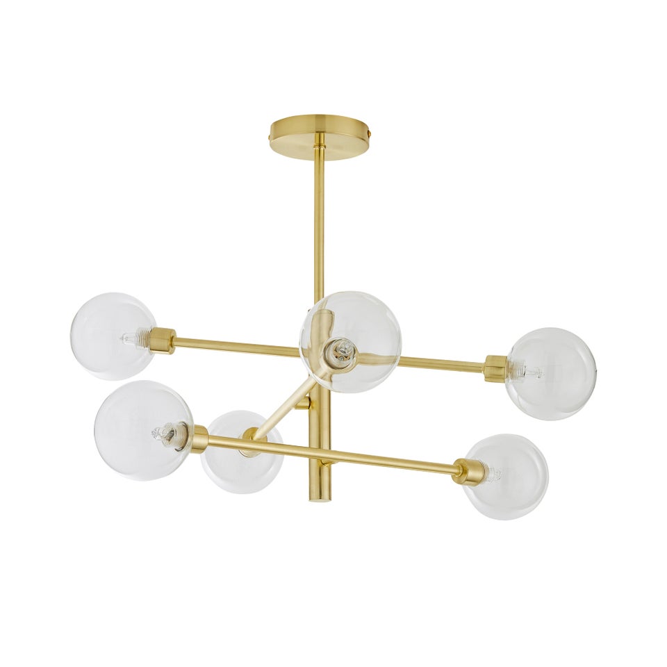 Inlight Nova Semi Flush Ceiling Light Brass (56cm x 60cm x 60cm)