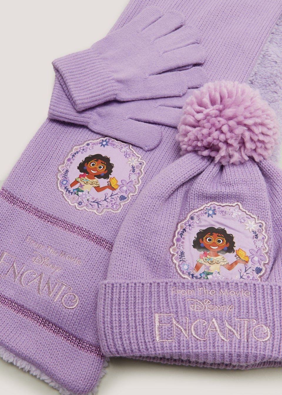 Girls Lilac Encanto Hat Scarf & Gloves Set (3-10yrs)