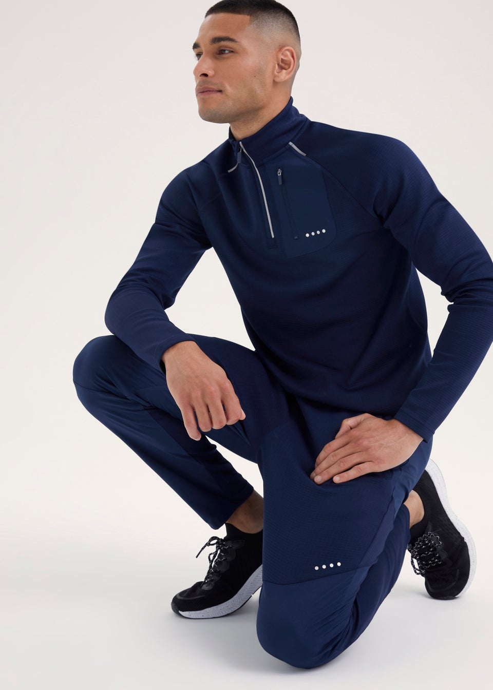 Souluxe Navy Panel Sports Joggers