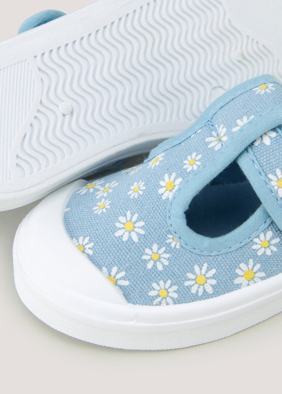Girls Blue Daisy Print T Bar Shoes (Younger4-12)