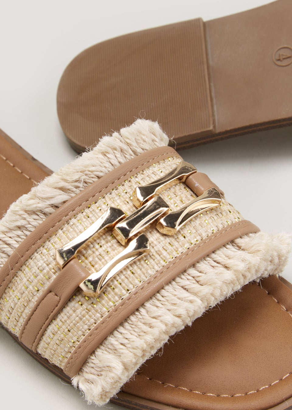 Cream Frayed Mules Matalan