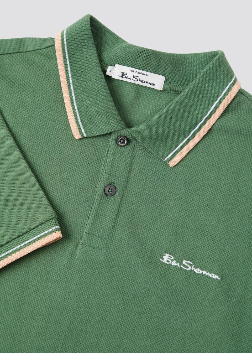 Ben Sherman Green Tipped Polo Shirt - Matalan