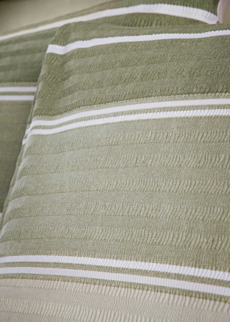 Green Seersucker Stripe Duvet Cover