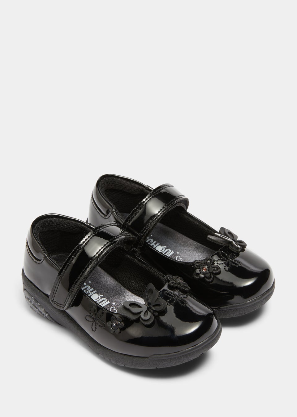 Black Butterfly Light Up School Shoes Matalan