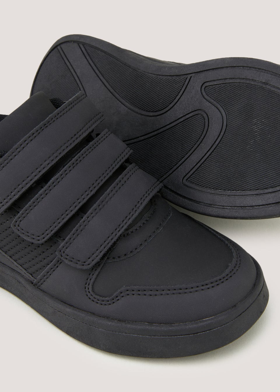 Boys Black Triple Strap School Shoes (Younger 10-Older 6)