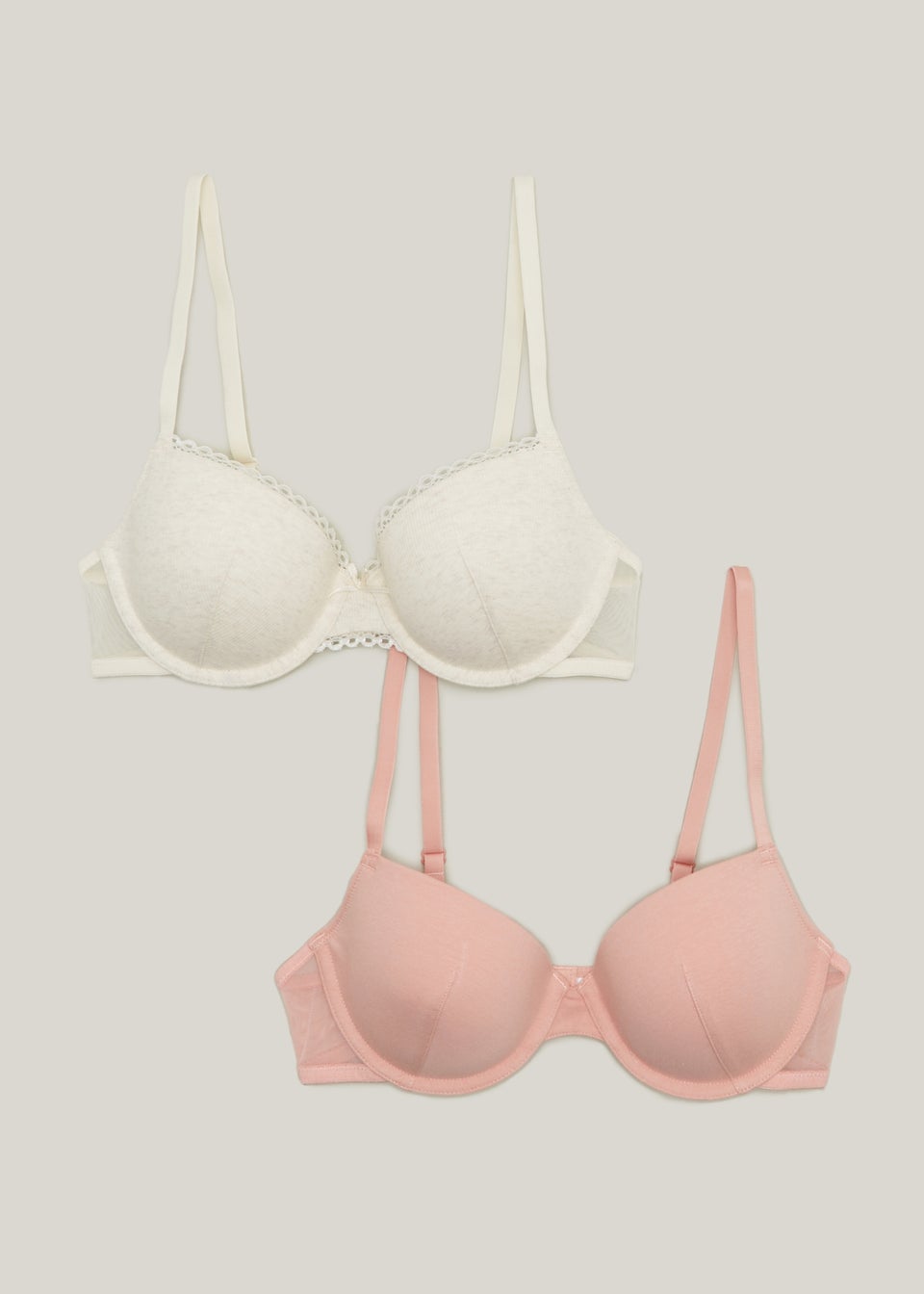 2 Pack Pink/Navy Lace Bra - Matalan