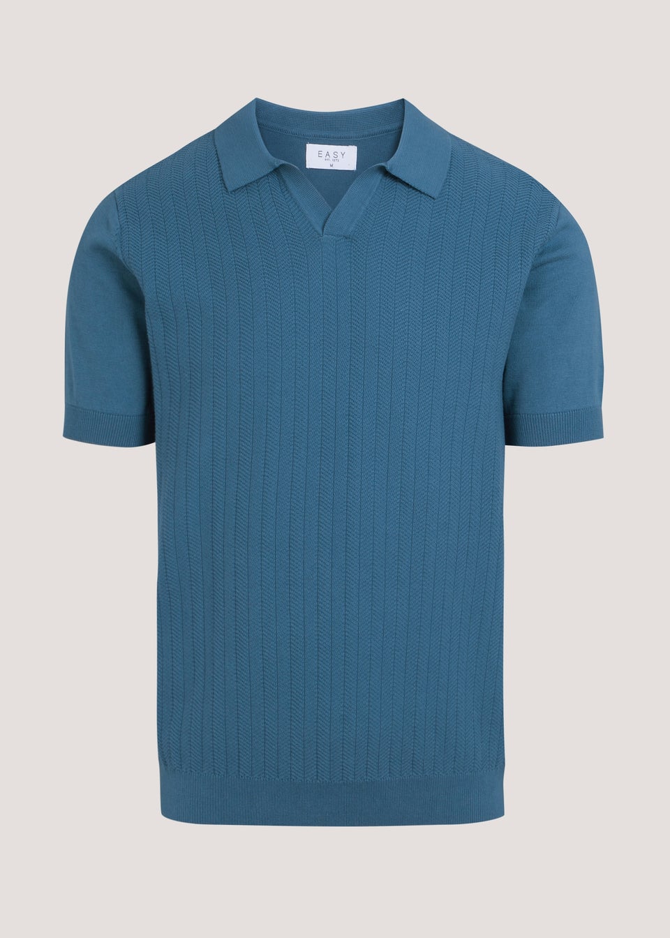 Blue Textured Polo Shirt