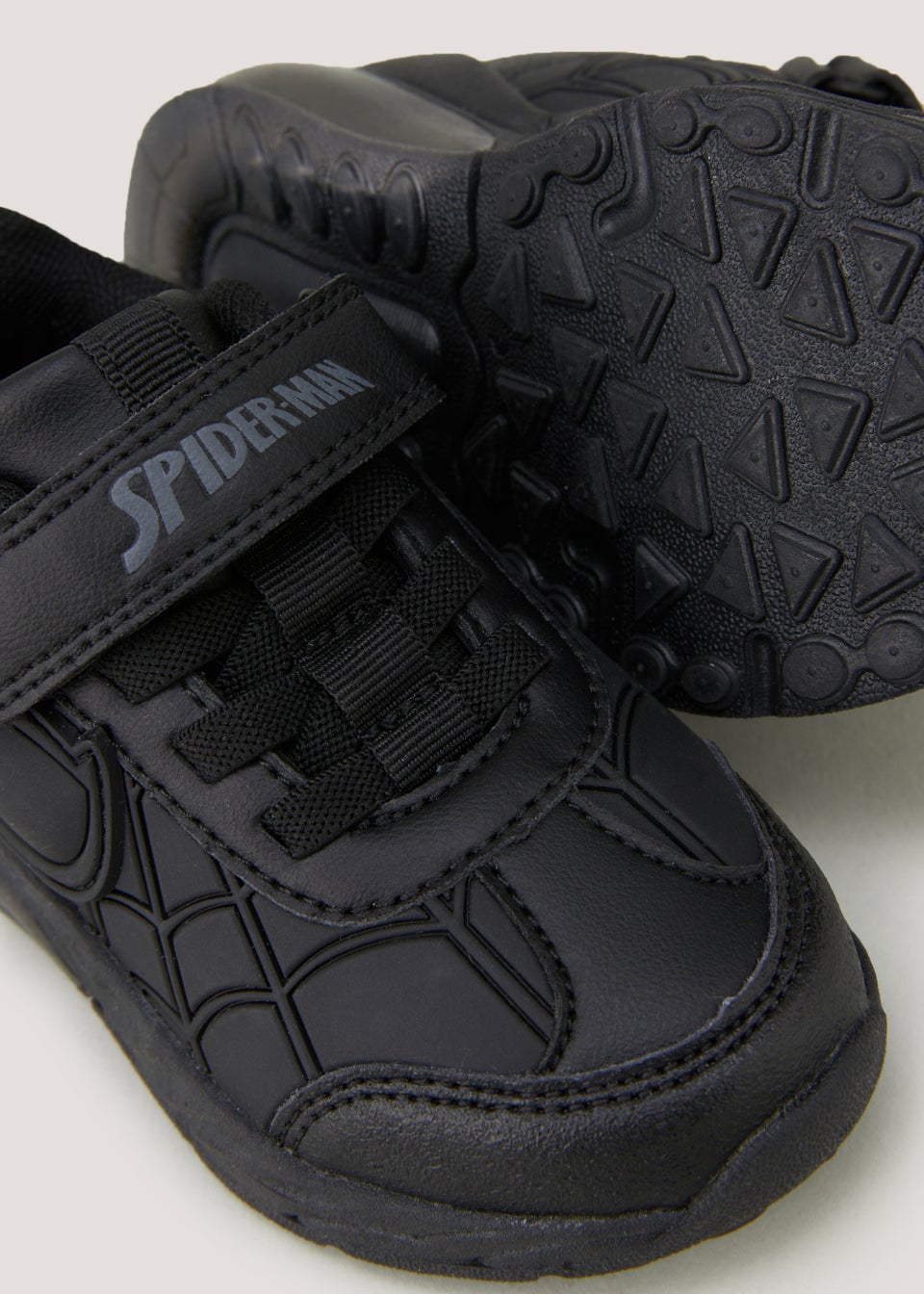 Kids Black Marvel Spiderman Light Up School Shoes (Younger 612) Matalan