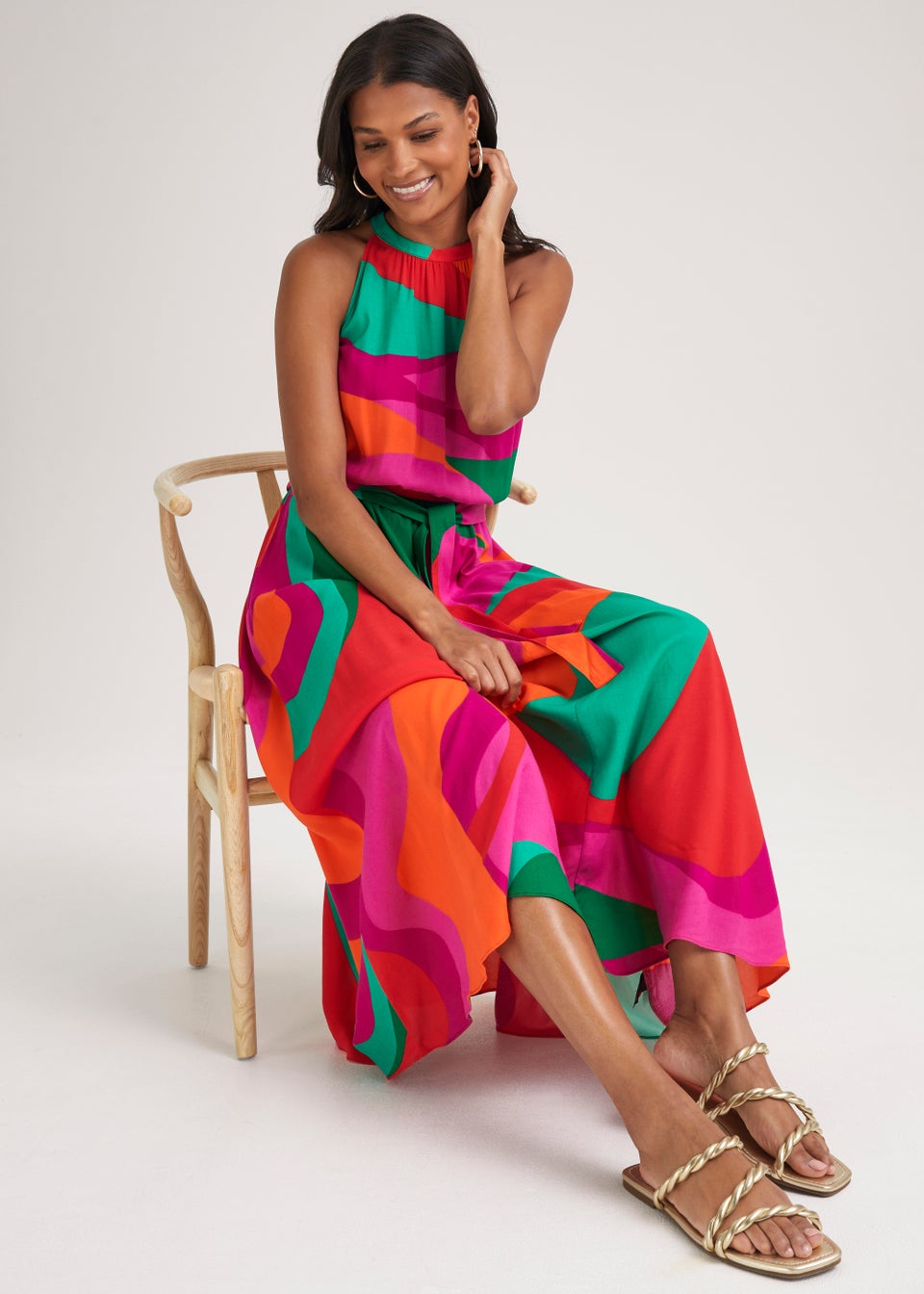 Multi coloured shop midi dress