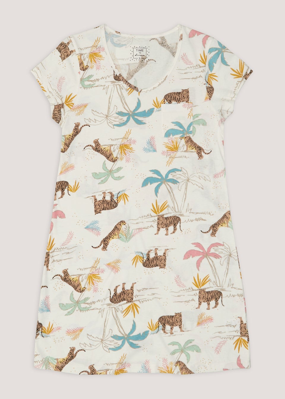 Multicoloured Tiger Print Pocket Nightie