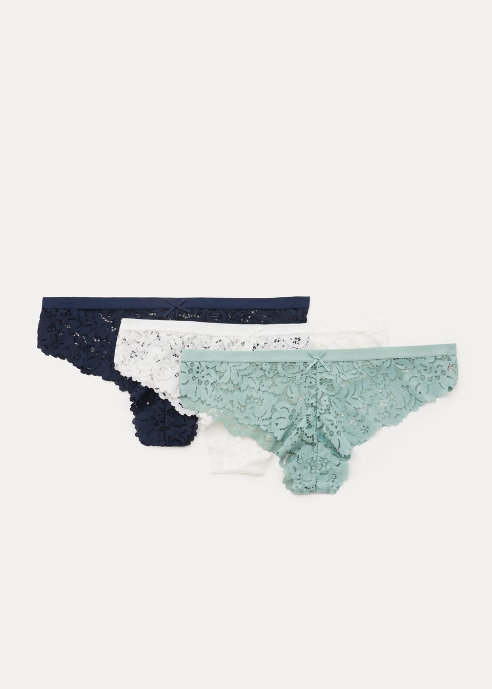 3 Pack Green Lace Brazilian Knickers