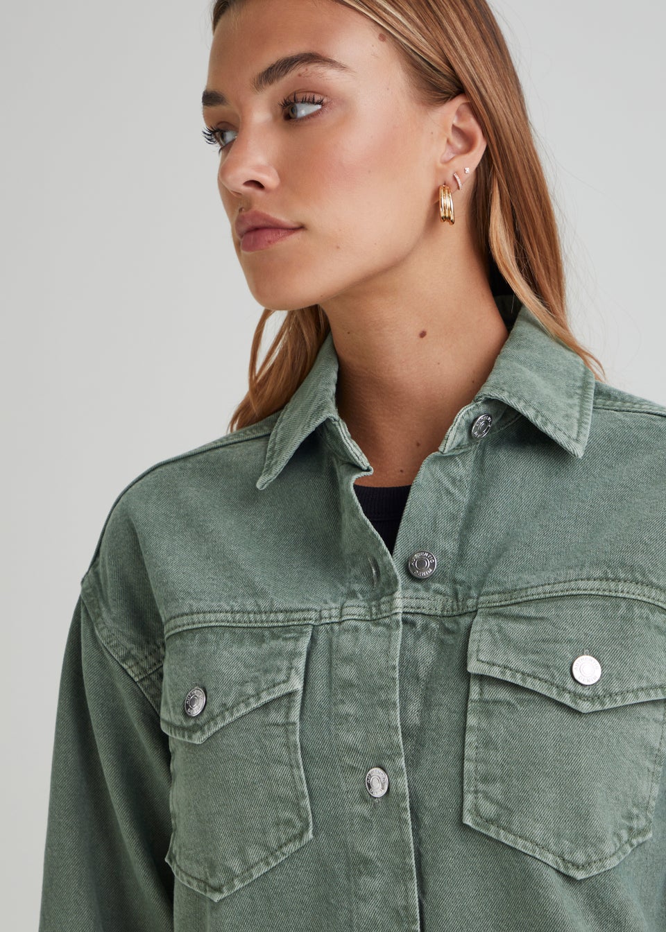 Khaki Denim Shacket
